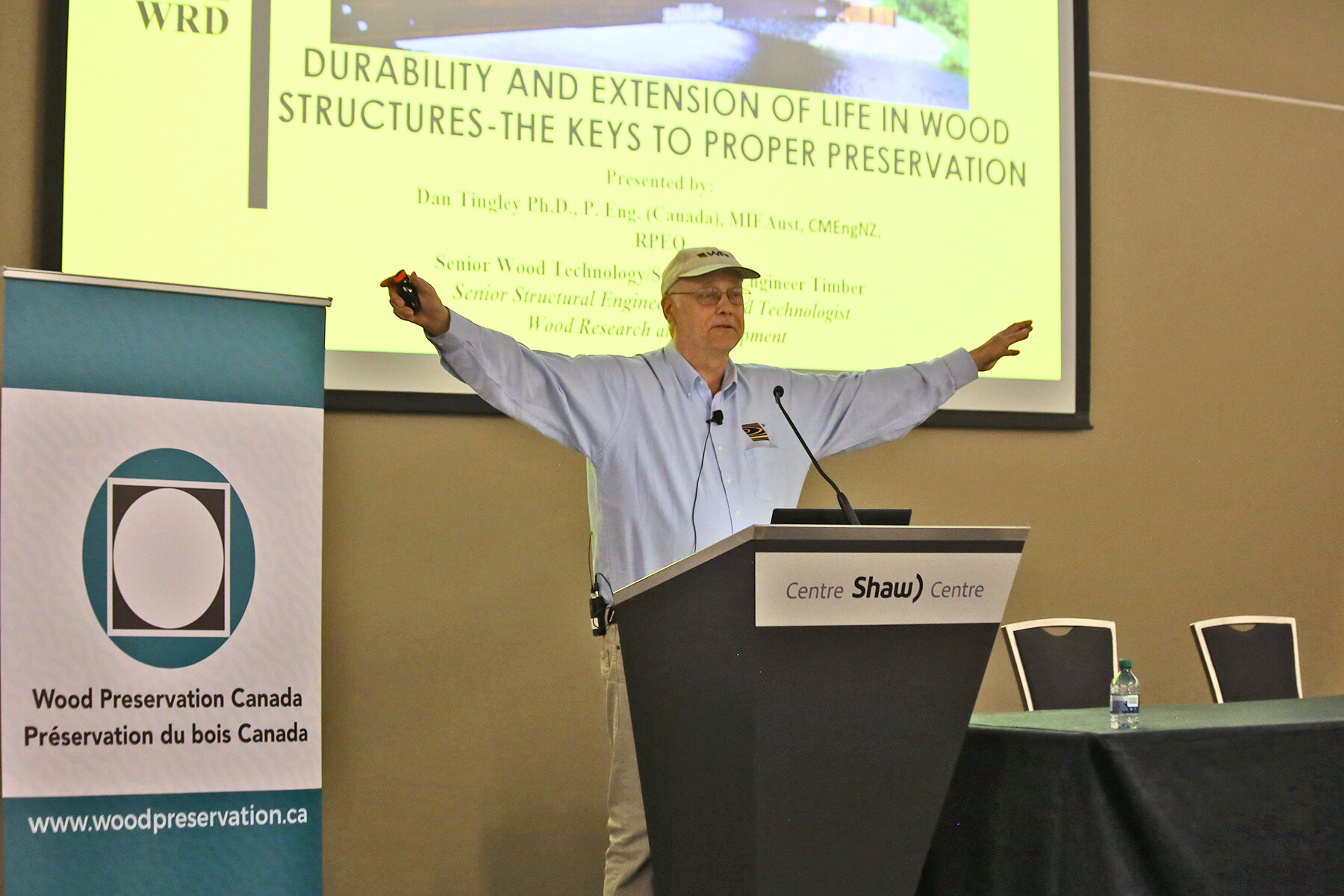 Dr. Tingley presenting on Timber Stuctural engineering principles and wood sciene and the importance of timber structural inspection and timber restoration and repair of heritage sites. USA, Canada, Australia are all countries where Wood research and Development has offices and operates out of but do presentations and workshops all over the world. 