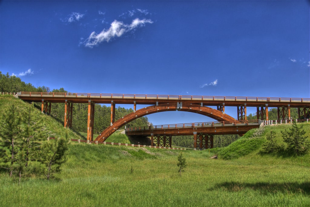Keystone Wye timber highway bridges